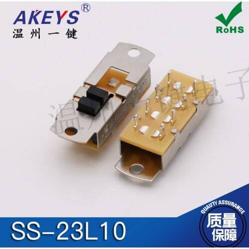 10pcs SS-23L10 AT3 toggle switch 8-pin 3-speed vertical blower switch slide switch high current