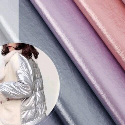 150cm*100cm 380t nylon taffeta bright surface down jacket fabric Metallic bright pu waterproof Cotton clothing nylon cloth