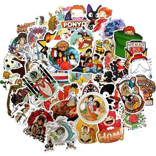 TD ZW 50Pcs Spirited Away Stickers For Suitcase Skateboard Laptop Luggage Fridge Phone Car Styling DIY Decal Sticker