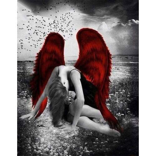 5D Diy Diamond Painting Full Square Fallen Angel Cross Stitch Kit Embroidery Diamond Mosaic Picture of Rhinestones Decor Gift