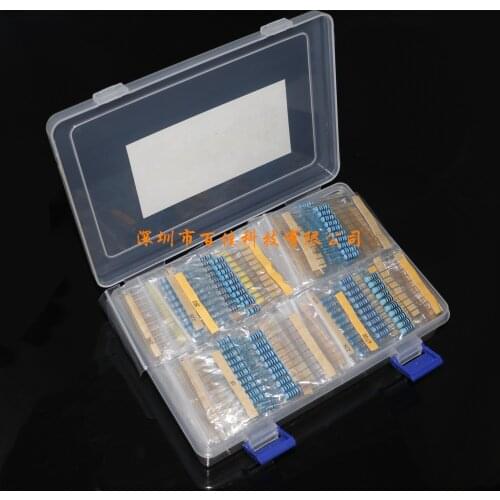 860pcs 86 kinds specifications (0r1-10m) 1W Metal Film Resistor Pack Five Color Ring Sample Package Commonly Used Element Bag