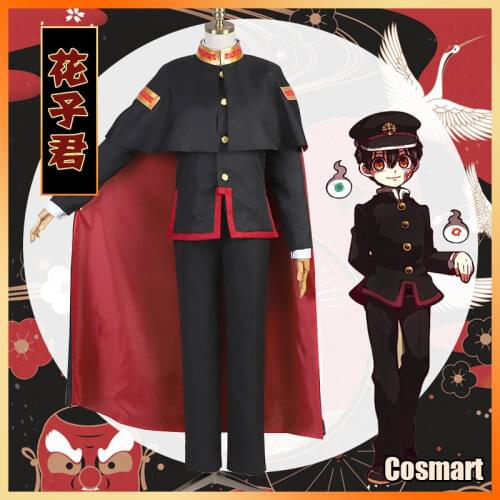 Anime Toilet-Bound Hanako-kun Hanako Kun Yugi Tsukasa Uniform Cosplay Costume With Cloak Hat Halloween Suit For Unisex