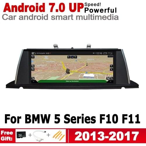 IPS Android 7.0 up car multimedia player gps navigation For BMW 5 Series F10 F11 2013~2017 NBT original style HD screen WiFi BT