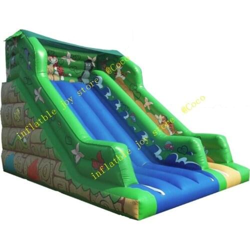 Free air ship to door!2019 popular commercial inflatable slide, cheap forest animal theme bouncer jumper slide