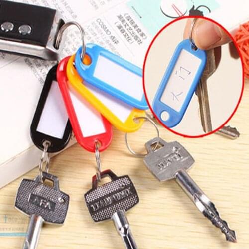 10 PCS Plastic Custom Split Ring ID Key Tags Labels Key Chains Key Rings Numbered Name Baggage Luggage Tags