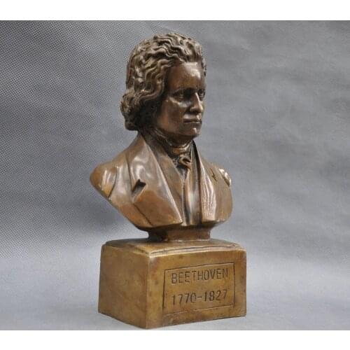 8'' German Great Musician Ludwig van Beethoven Bust Bronze Statue