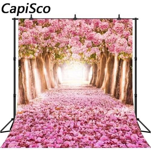 Capisco Floral Tree For Wedding Photography Background Vinyl Backdrops Pink Flower Backgrounds For Photo Studio