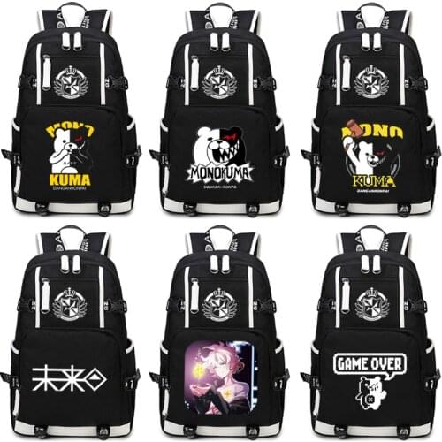 Danganronpa monokuma Backpack Anime Komaeda Nagito Cosplay Hinata Hajime Nylon School Bag Travel Bags