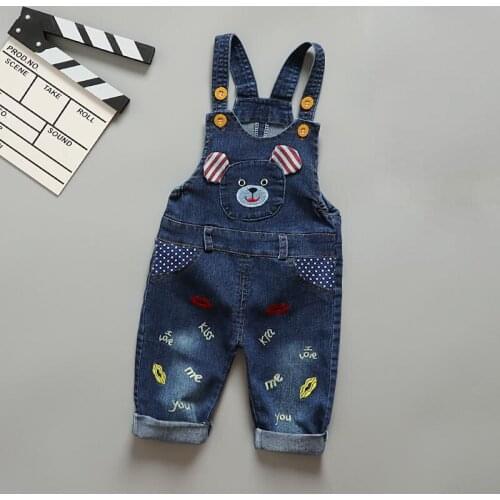 Boys girls children pants baby suspenders one-piece jeans baby clothes fall clothes for kids toddler girl fall clothes