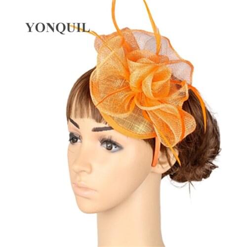 Sinamay Base Fascinator Headwear Church Bridal Hair Accessories Nice Millinery Cocktail Hats High Quality Multiple Color MYQ002
