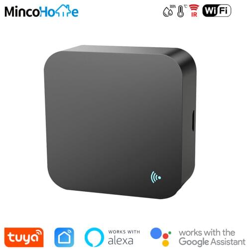 Tuya IR Built-in Temp and Humidity Sensor Infrared Remote Controller for TV DVD AC Works with Alexa Google Home Smart Life