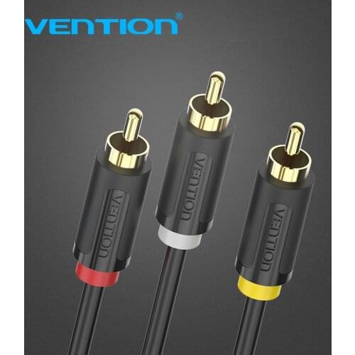 Vention 3 RCA To 3RCA Cable Gold Plated Male to Male AV Cable 1m 1.5m 2m RCA Connector Video Cable For STB DVD TV VCD Blueplayer
