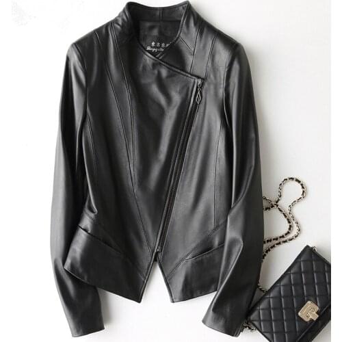 KMETRAM Leather Jacket Spring Autumn Jacket Women Genuine Sheepskin Coat Female Streetwear Bomber Jackets Chaqueta Mujer 226