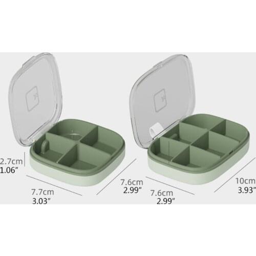 Pill Storage Box with Sealing Silicone Strip Water and Moisture Proof Small Size Large Capacity with Transparent Lid