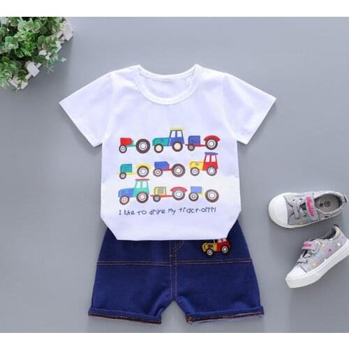 ZWY247 Summer Clothing Toddler Children Boy Letter Printing 2 Pcs Suits Style Fashion Pure Color Infant Clothes Set Tracksuit