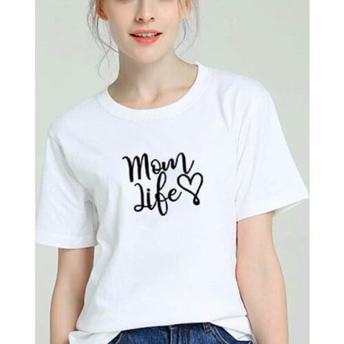Mom Life Printed Summer Women T Shirt O-neck Cotton Short Sleeve Fashion Funny T Shirts Women Loose Tee Shirt Femme