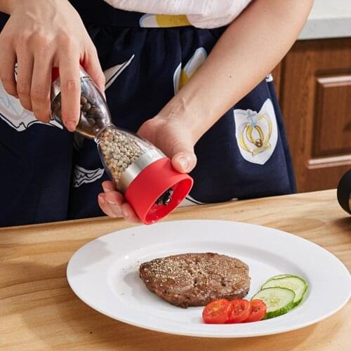 Pepper Grinder 2 in 1 Stainless Steel Manual Salt and Pepper Mill Grinder Spice Shakers Kitchen Tools Accessories for Cooking