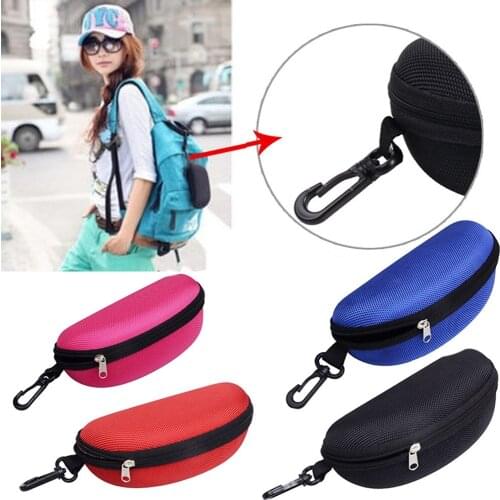 Fashion Zipper Glasses Box Sunglasses Reading Glasses Portable Hard Protector Case Lightweight Eyewear Eyeglass Shell With Hook
