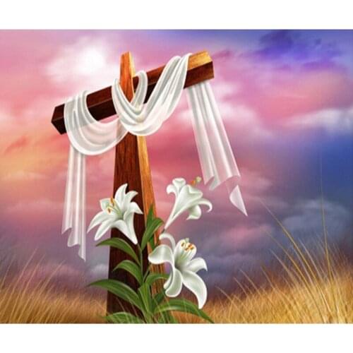 Christian DIY Diamond Painting Full Square / Round Diamond Mosaic Diamond Embroidery Jesus cross Home Decoration Painting GH431
