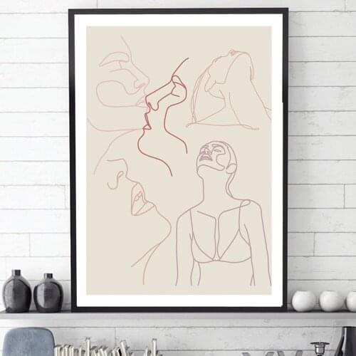 Abstract Couple Intimate Printing Picture Poster Modern Wall Art Canvas Painting Fashion Living Room Bedroom Nordic Home Decor