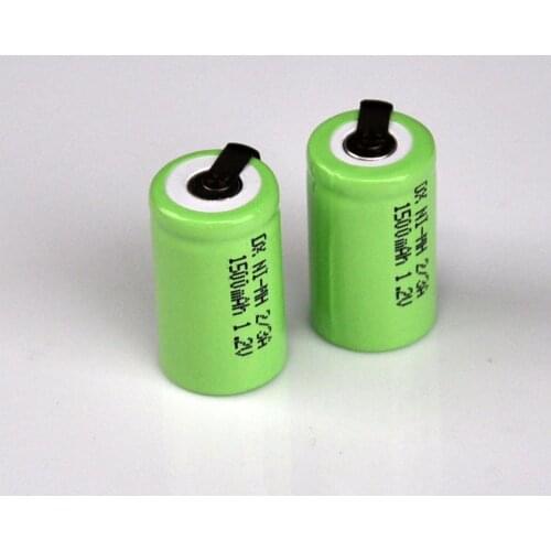 2-5PCS 2/3A 1.2V rechargeable battery 1500mah 1/2A 2/3 A ni-mh nimh cell with welding pins for electric shaver razor toothbrush
