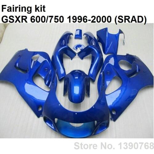 Fit for Suzuki fairings for GSXR600 96 97 98 99 00 blue fairing kit GSXR750 1996 1997 1998 1999 2000 LV03