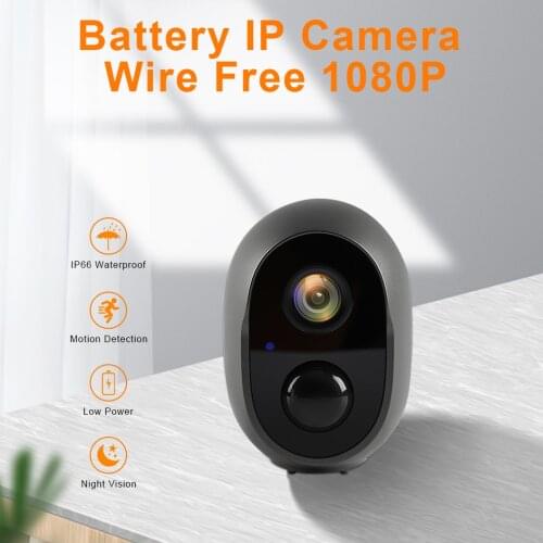 Pripaso 1080P Wifi Smart Battery Camera Low Power Mini Battery Camera IP Wireless Home Security Camera Outdoor Waterproof Cloud