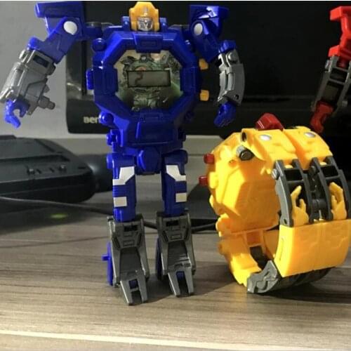 DROPSHIPPING Robot Transformation Wristwatch Toy Mecha Robot Electronic Watch Children Sports Cartoon Watches Kids Xmas Gifts