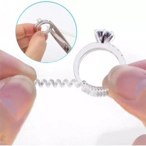 DIY Tightener Reducer Jewelry Parts Protection Transparent Spring Rope Ring Size Adjuster Resizing Tools Vintage Spiral Based