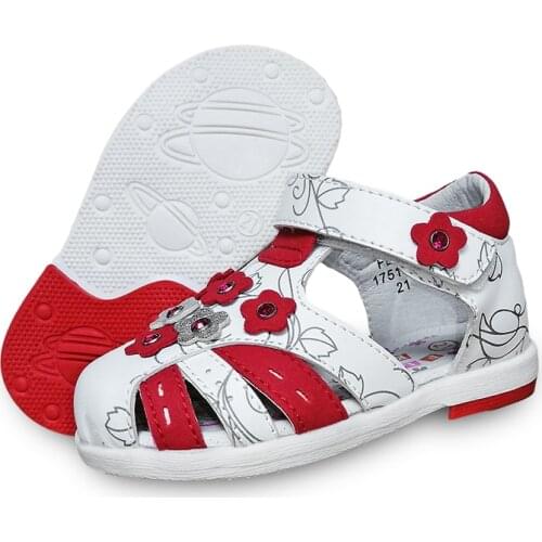 NEW 1pair Summer girl Genuine Leather arch support Orthopedic Children Sandals, Super Quality Kids Summer Shoes