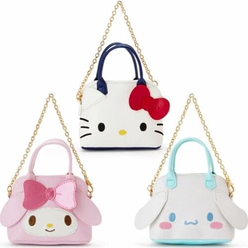 Sanrio cartoon PU Hello Kitty mini handbag girl chain shape coin purse