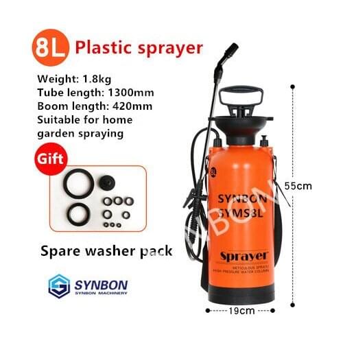 SYNBON 8L New Hand Pressure Sprayers Air Compression Pump Garden Lawn Pesticides Irrigation Vehicle Cleaning Sprayer SYMS8L