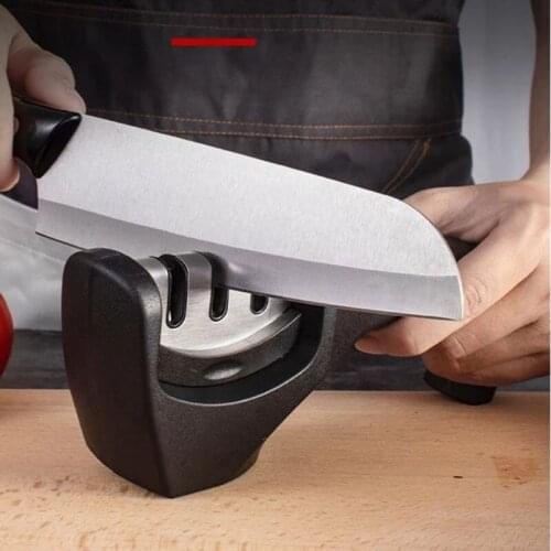 Knife Sharpener 3 Stages Kitchen Sharpening Stone Whetstone Tungsten Diamond Ceramic Sharpener Tool Daily Sharpening