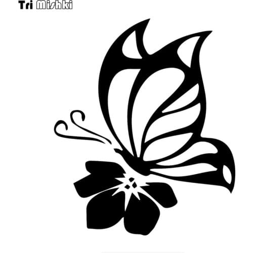 Tri Mishki HZX1046 Butterfly flowers car sticker funny Vinyl Decals Motorcycle Accessories Stickers