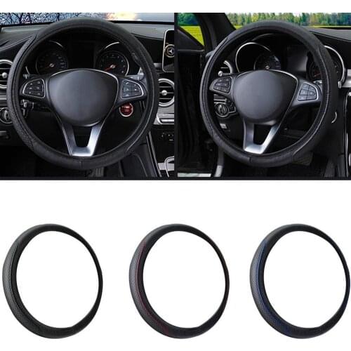Universal Car Steering Wheel Cover Skidproof Auto Steering- Wheel Cover Anti-Slip Embossing Leather Car-styling