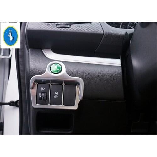 Yimaautotrims Fit For Honda CRV CR-V 2013 - 2016 ABS Front Headlight Adjustment Head Light Switch Frame Cover Paillette Sticker