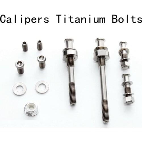 Bicycle Caliper Clip + Brake Pad Bolts Titanium Alloy Full Set Screws Nuts For Brompton Folding Bike Parts