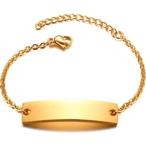 18k Gold &Rose gold &Silver color chain bracelets for women femme fashion concise design stainless steel jewelry accessory gift