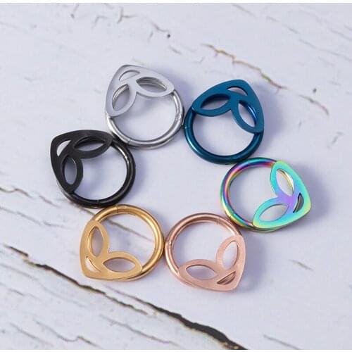 1pc Alien Nose Piercing Septum Ring Hinged Clicker Segment Cartilage Hoop Earring Ear Eyebrow Stud Tragus Helix Body Jewelry
