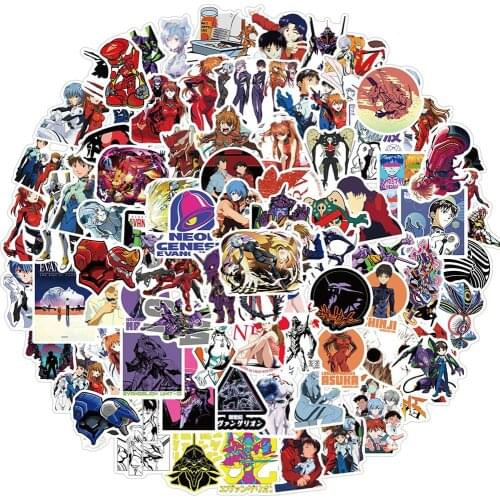 10/30/50/100PCS Anime Evangelion Graffiti Stickers Waterproof DIY Bike Travel Luggage Guitar Cartoon Sticker Decals Kid Gifts