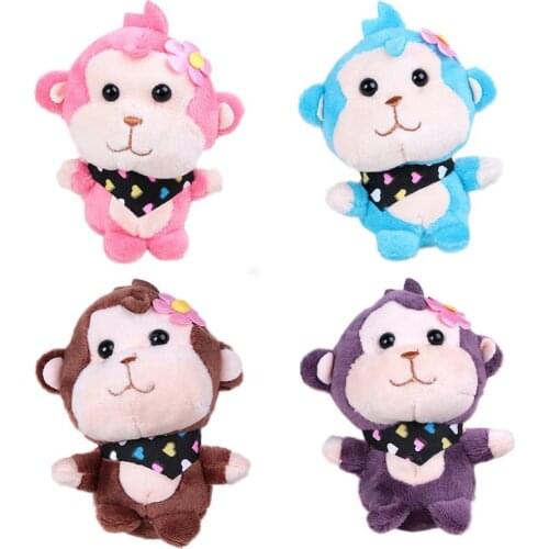 10cm Cute Animal KeyChain Little Monkey Stuffed Soft Plush Key Chain Doll Toy