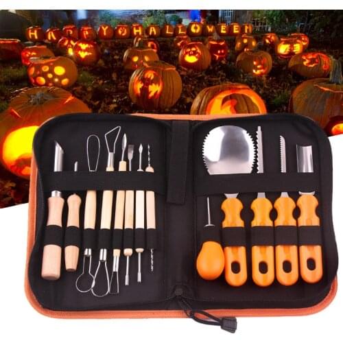 14pcs Set Pumpkin Carving Cutter Tool Kit Carve DIY Durable Reusable For Halloween Lanterns D1