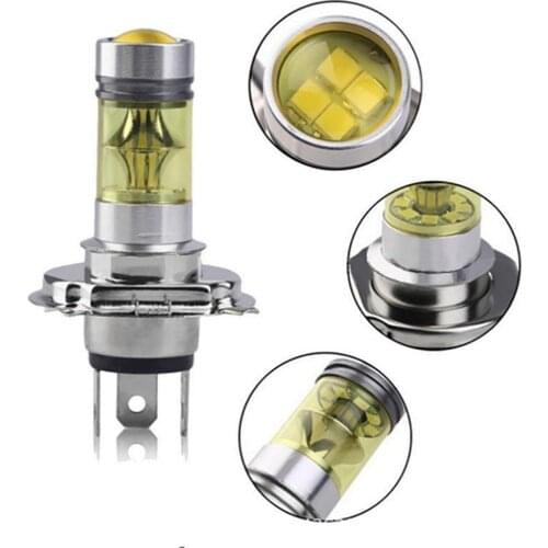 2PCS Projector Fog Driving Light Bulb H4 LED Fog Lamp 100W High Power 2835 LED YELLOW Automotive Front Fog Lamp Headlamp