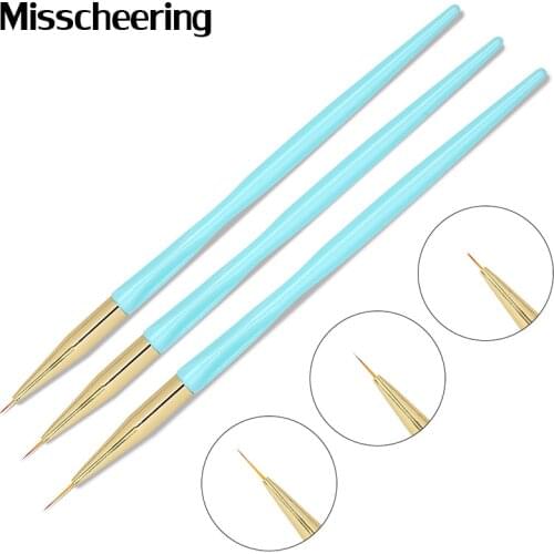 3pcs/set Nail Art Liner Painting Pen 3D Tips DIY Acrylic UV Gel Brushes Drawing Kit Flower Line Grid French Design Manicure Tool