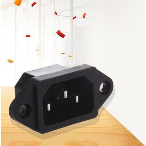 3PCS 3P IEC 320 C14 Male Plug Panel Power Inlet Sockets Connectors AC 250V 10A With Ear Fixing Holes