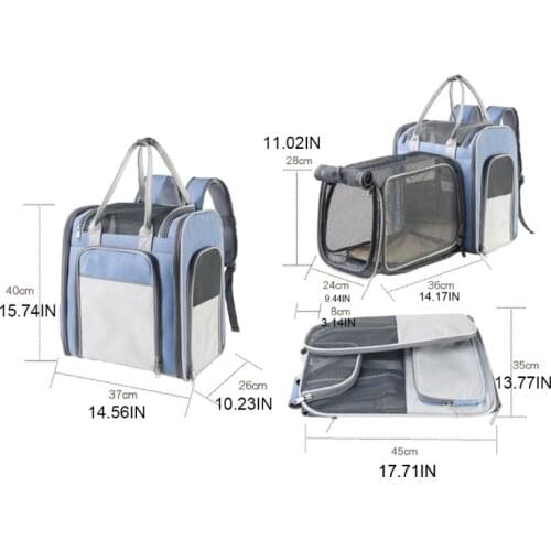 63HC Cat Backpack Expandable Pet Carrier Backpacks with Breathable Mesh Window Portable for Small Dogs