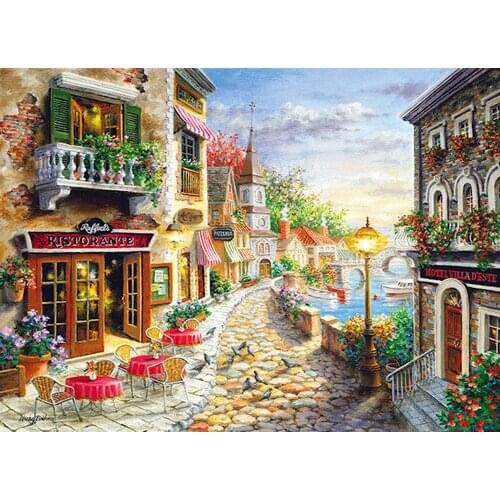 Diamond mosaic full diamond embroidery beads Garden Cottage sea bird diamond cross stitch crystal Square diamond sets unfinish