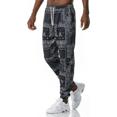 Men pants Breathable Mans Fashion Pants Loose Sport Casual Drawstring Elastic High Waist Joggers Pants Hip Hop Cropped Trousers
