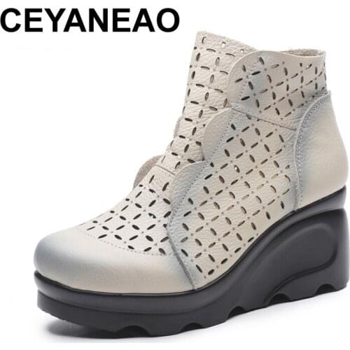 Женские ботильоны на танкетке CEYANEAO China At AliExpress