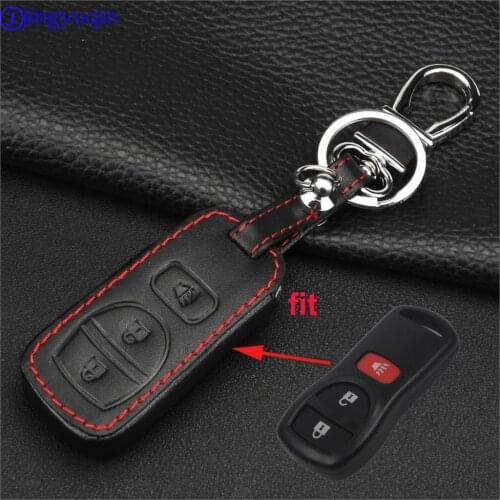 Remote 3 Buttons Car Key Case Cover Leather Holde For Nissan Armada Frontier Murano Pathfinder Quest Titan Xterra 2005 2006 2007